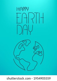 Happy Earth Day vector illustration. Linear vector illustration