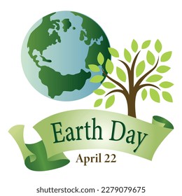 Happy earth day vector illustration.