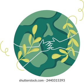 Happy earth day vector illustration. Perfect for greeting card, social media post, flyer, banner.