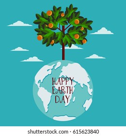 Happy Earth day vector illustration. 22 April 