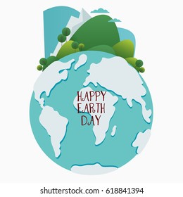 Happy Earth day vector illustration. Eco friendly ecology concept