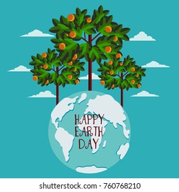 Happy Earth day vector illustration. 22 April 