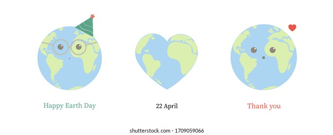 Conjunto de vectores del Día de la Tierra Feliz