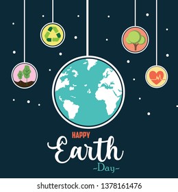 Happy Earth Day Vector Template Design Illustration