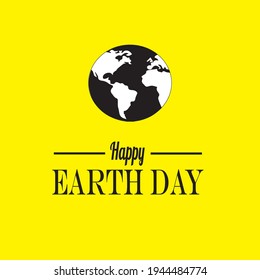 happy earth day yellow background