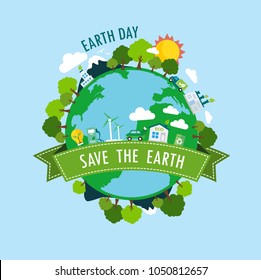 Happy Earth Day.Ecology Concept