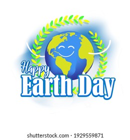 Happy earth day-vector illustration with abstract background 