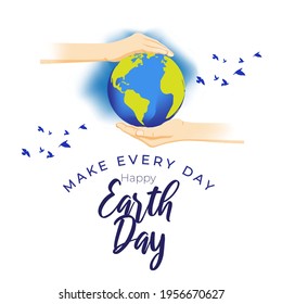Happy earth day-vector illustration with abstract background 