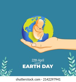 Happy earth day-vector illustration with abstract background 