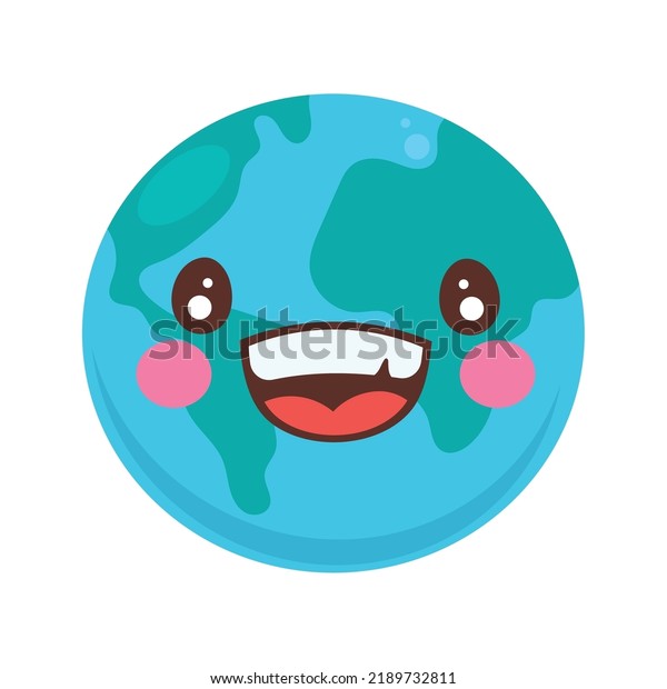 Happy Earth Emoticon Comic Character Stock Vector (royalty Free 