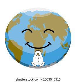 Happy earth planet image. Vector illustration design