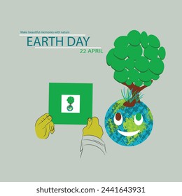 happy earth seeing towards the lush green tree and feel happy about it to see green tree around
