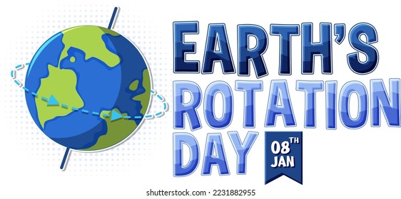 Happy earths rotation day banner design illustration