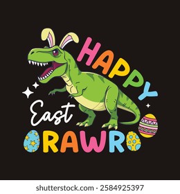 Happy East Rawer. T-Shirt Design, Posters, Greeting Cards, Textiles, and Sticker Vector Illustration