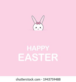 Feliz Pascua 2021 ilustración con un conejo lindo