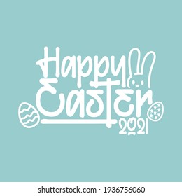 happy Easter 2021 lettering text 