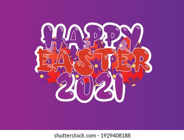 Happy Easter 2021 vector template