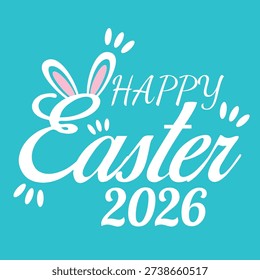 Happy Easter 2026 Vector Illustration, 