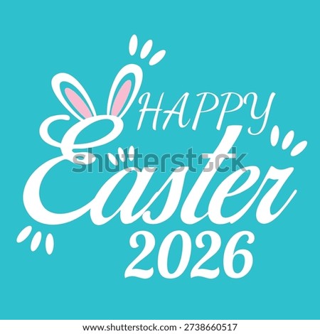 Happy Easter 2026 Vector Illustration, 