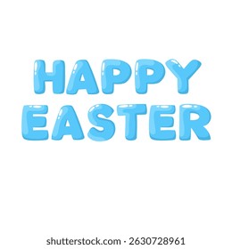 Happy Easter, 3D cartoon text, lettering.