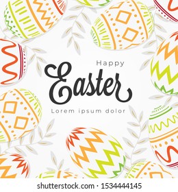 Happy Easter With 3D Egg Card Template