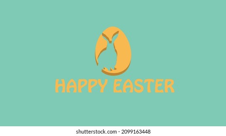 Happy Easter 3D template vector design