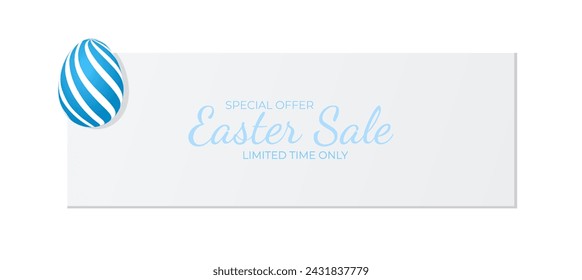 Happy Easter abstract background. 3D Easter egg. happy easter sale web banner design