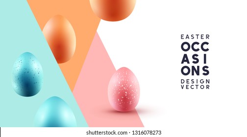 Happy Easter abstract background with chocolate eggs. Vector illustration.