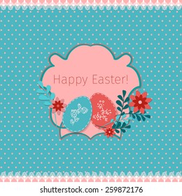 Happy Easter abstract background with hand draw elements. Vector illustration