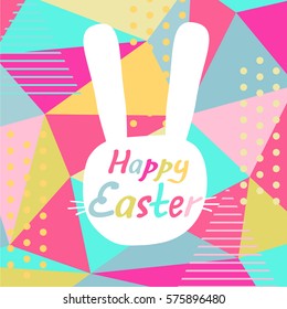 Happy Easter abstract card. Ostern celebration card template.Cute cartoon style. Vector illustration.