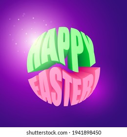 Happy easter abstract vector colorful background 3d background