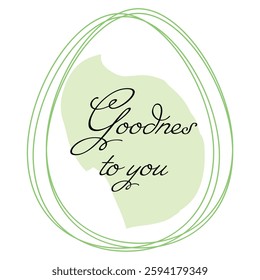 Happy Easter, All the best! Lettering, text, egg linear, bright spot, vector illustration