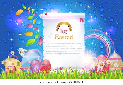 Happy Easter Background Banner Card Vector
