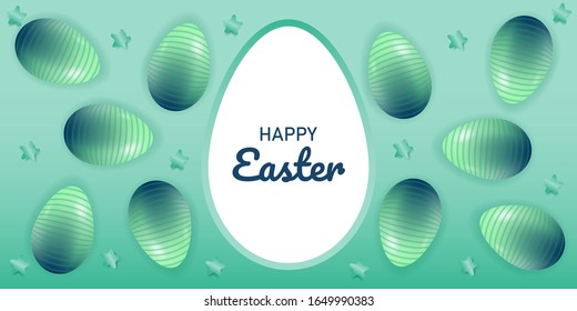 Happy Easter background with colorful eggs