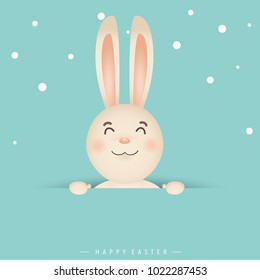 Happy easter background design. Happy easter cards with Easter bunnies. Vector illustration.