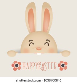 Happy easter background design. Happy easter cards with Easter bunnies. Vector illustration.