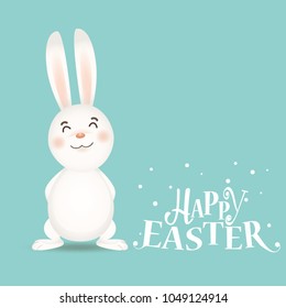 Happy easter background design. Happy easter cards with Easter bunnies. Vector illustration.