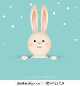 Happy easter background design. Happy easter cards with Easter bunnies. Vector illustration.