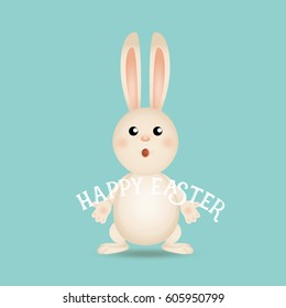 Happy easter background design. Happy easter cards with Easter bunnies. Vector illustration.