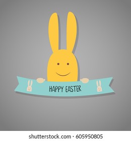 Happy easter background design. Happy easter cards with Easter bunnies. Vector illustration.