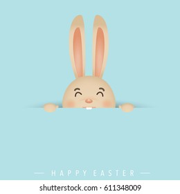 Happy easter background design. Happy easter cards with Easter bunnies. Vector illustration.