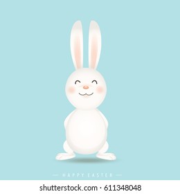 Happy easter background design. Happy easter cards with Easter bunnies. Vector illustration.