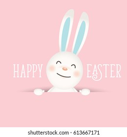 Happy easter background design. Happy easter cards with Easter bunnies. Vector illustration.