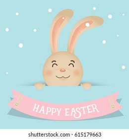 Happy easter background design. Happy easter cards with Easter bunnies. Vector illustration.