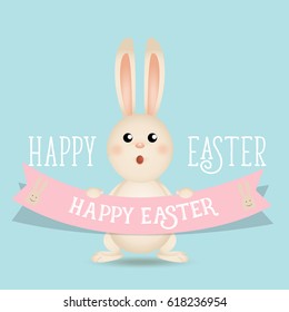 Happy easter background design. Happy easter cards with Easter bunnies. Vector illustration.