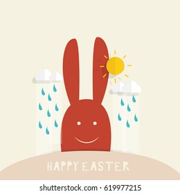 Happy easter background design. Happy easter cards with Easter bunnies. Vector illustration.