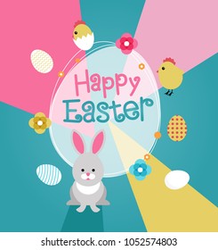 Happy Easter background. Happy Easter design. Rabbit modern design icon. File is saved in AI10 EPS version.