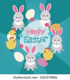 Happy Easter background. Happy Easter design. Rabbit modern design icon. File is saved in AI10 EPS version.