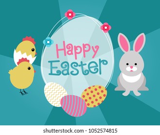 Easter Card Square Frame Spring Flowers Stock Vector (Royalty Free ...