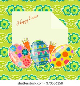 Happy Easter background design, vector illustration. Design template for greeting card, poster, flyer.